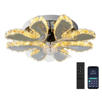 Modern Crystal LED Ceiling Fan Light/Decor Fixture