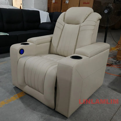 Modern Luxury Recliner Leather Sofa Chair for Living Room or Media Room