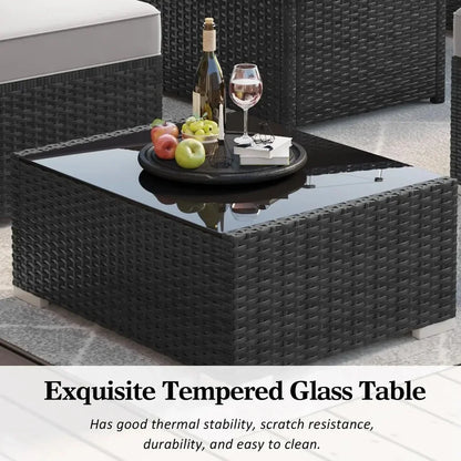 Modern 15-Piece Patio Conversation Set~ Firepit Table