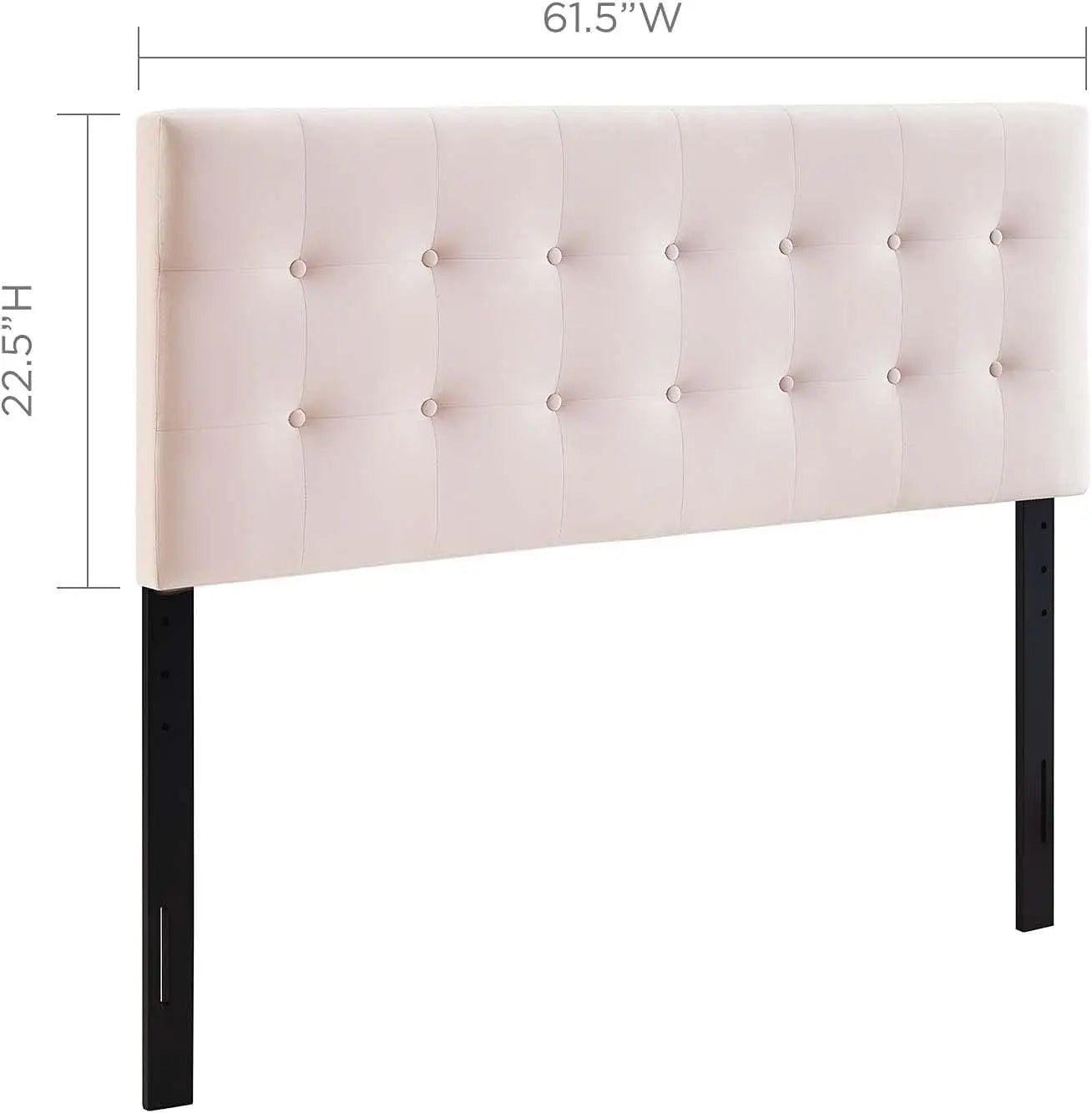 Elegant Queen Size Velvet Pink Headboard w/Tufted Design