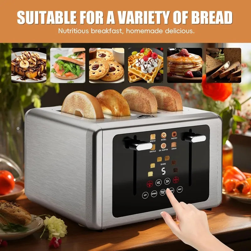 Versatile Stainless Steel 4-Slice Toaster  w/Touchscreen Control Panel