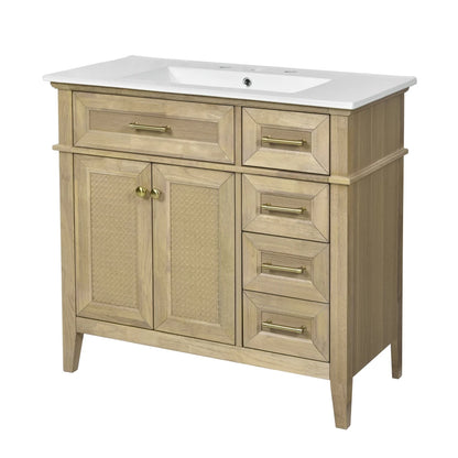 Classic & Elegant 36" Bathroom Vanity with Ceramic Sink