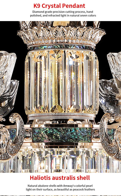 Traditional European Aesthetic Style Chain Pendant Crystal Chandelier 