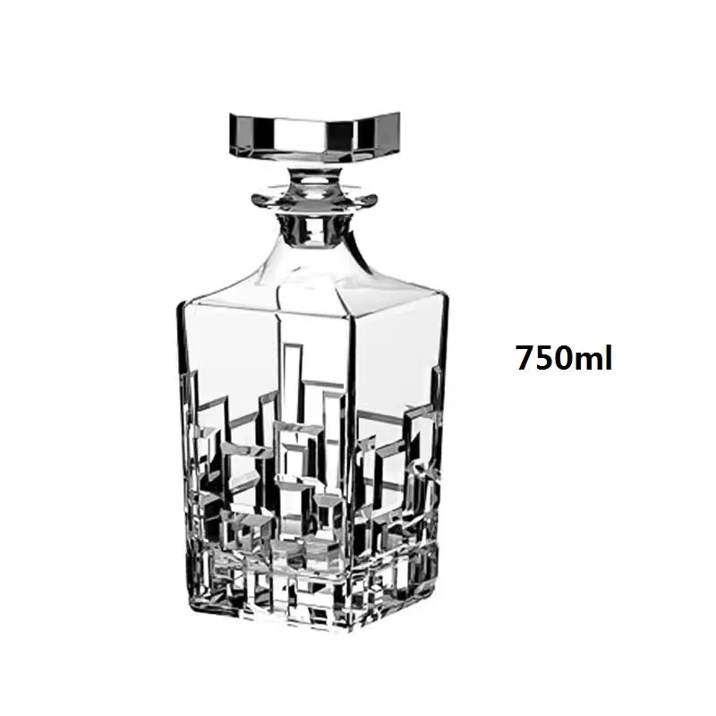 Colorful Wine Decanter & Patterned Glass Set