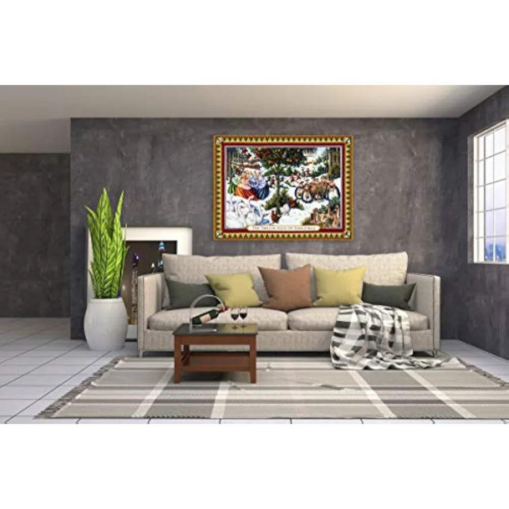 Festive Woven Tapestry Wall Hanging Art
