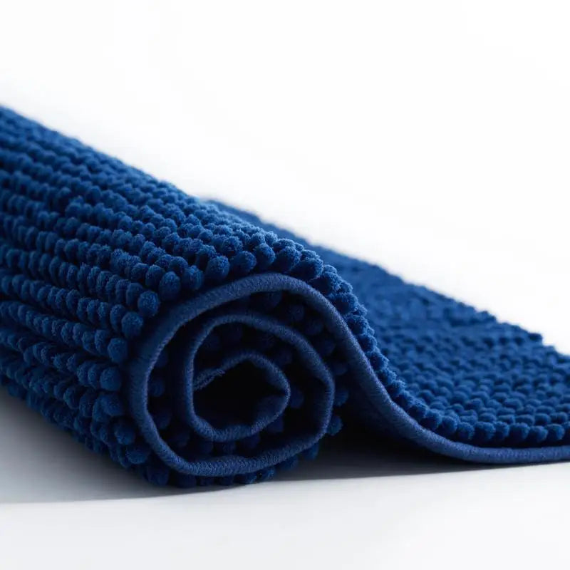 Soft & Cozy High Pile Chenille Navy Blue Bath Mat