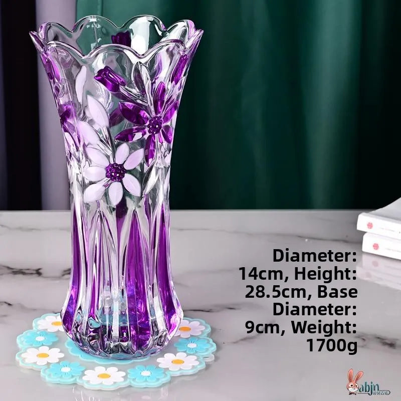 Minimalist Style Multi-Color Glass Flower Vase