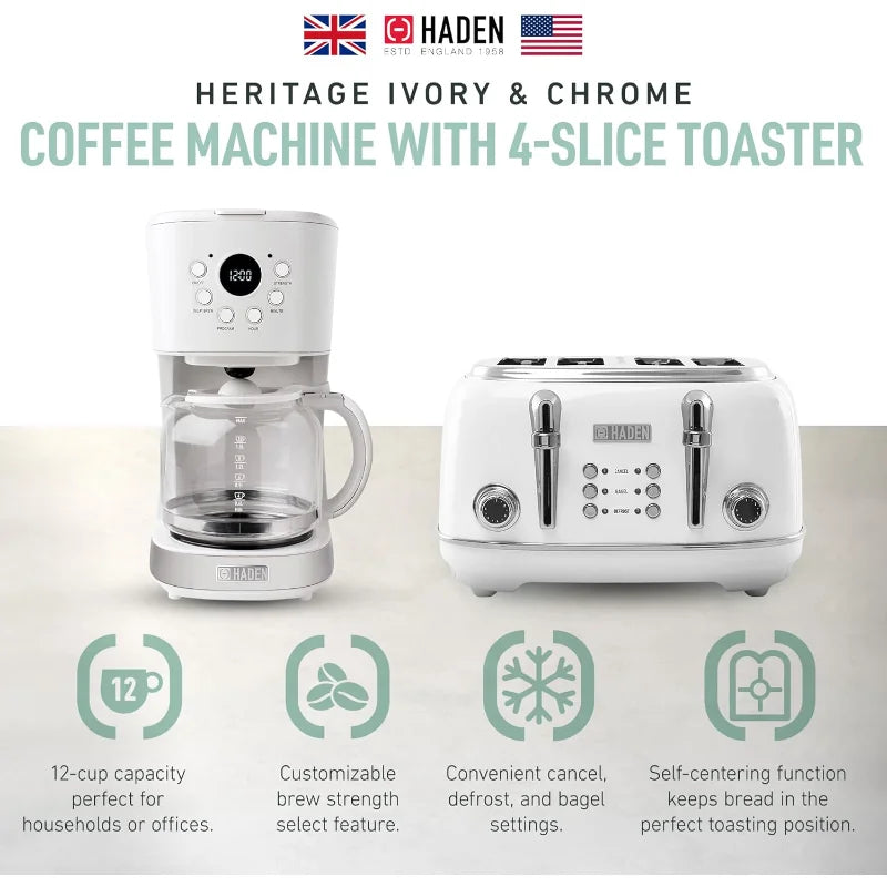 Elegant Design 12 Cup Coffee Maker & 4-Slice Toaster