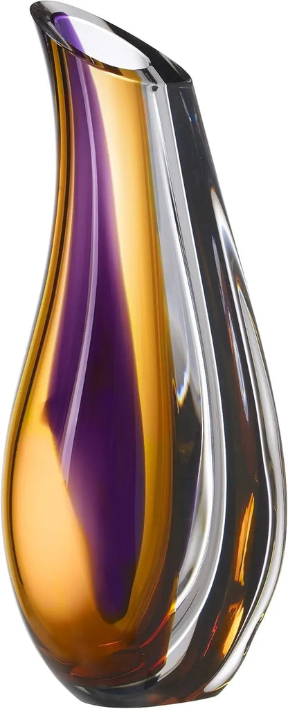Unique Modern Kosta Boda Purple Orchid Crystal Vase