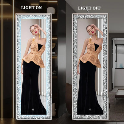 Elegant & Modern 63" Tall Full Length Frameless Diamond Mirror