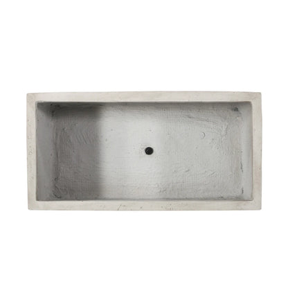 Large Rectangular Stonelike White Outdoor Planter
