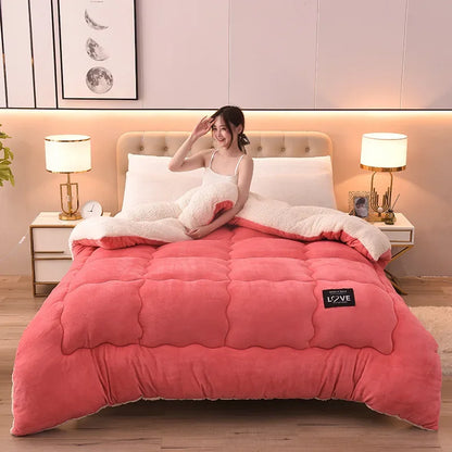 Extra Large Double-Sided Velvet Blanket draped on a couch, showing off its fluffy texture.