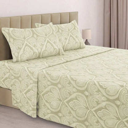 Paisley Microfiber Sheet Set, Bedding with 16-Inch Deep Pocket Fitted Sheet & Pillowcases – microfiber sheet set pillowcase detail
