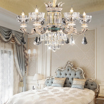 Traditional European Aesthetic Style Chain Pendant Crystal Chandelier 