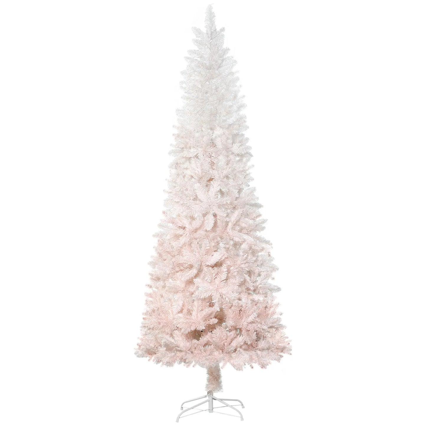 Artificial 7FT White/Pink Realistic Slim Holiday Tree