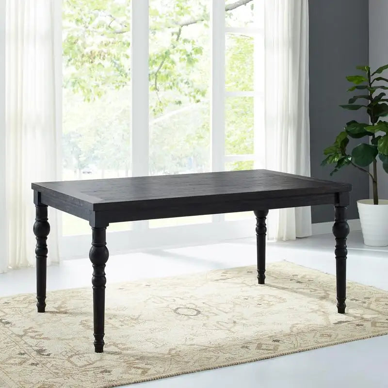 Close-up of the Urban Style Dark-Wash Wood Dining Set showcasing the rich wood grain and luxurious purple fabric.