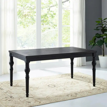 Close-up of the Urban Style Dark-Wash Wood Dining Set showcasing the rich wood grain and luxurious purple fabric.