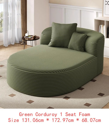 Oversized & Versatile Curved Chaise Lounge Sofa