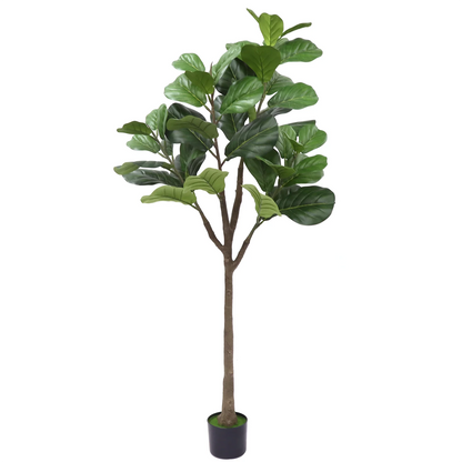 63" Decorative Artificial Fig Tree w/True Vein Leaves & a Realsitic Trunk