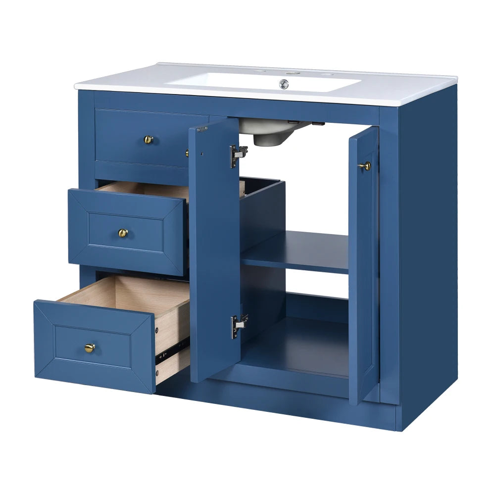 36" Bathroom Vanity with Ceramic Sink