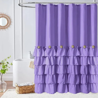 Farmhouse 72"x72" Fabric Shower Curtain Set