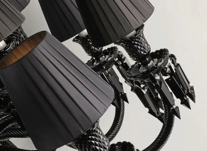 Luxurious Black Crystal Chandelier Lighting