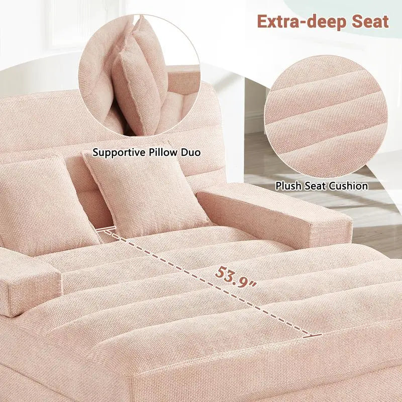 Modern Chenille Lounge/Sofa Chair w/Built-in RGB LED Lights