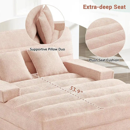 Modern Chenille Lounge/Sofa Chair w/Built-in RGB LED Lights