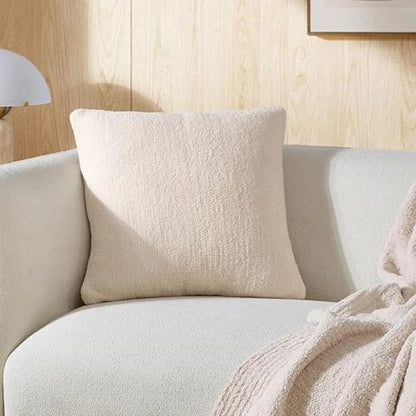 Snug Memory Foam Throw Pillow 20x20 on a stylish sofa, showcasing its ultra-soft plush design.
