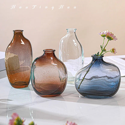 Retro Glass Flower Vase~Available in Three Captivating Colorways