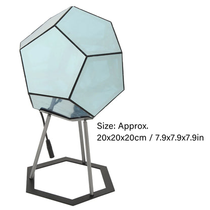 Close-up of the remote-controlled dodecahedral design of the Adjustable USB 3D LED Cube Light, featuring unique shape and intricate details.