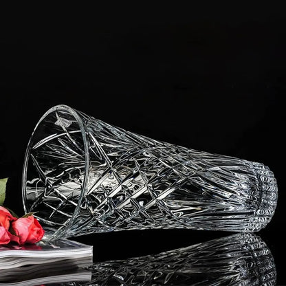 Tall Crystal Glass Flower Vase