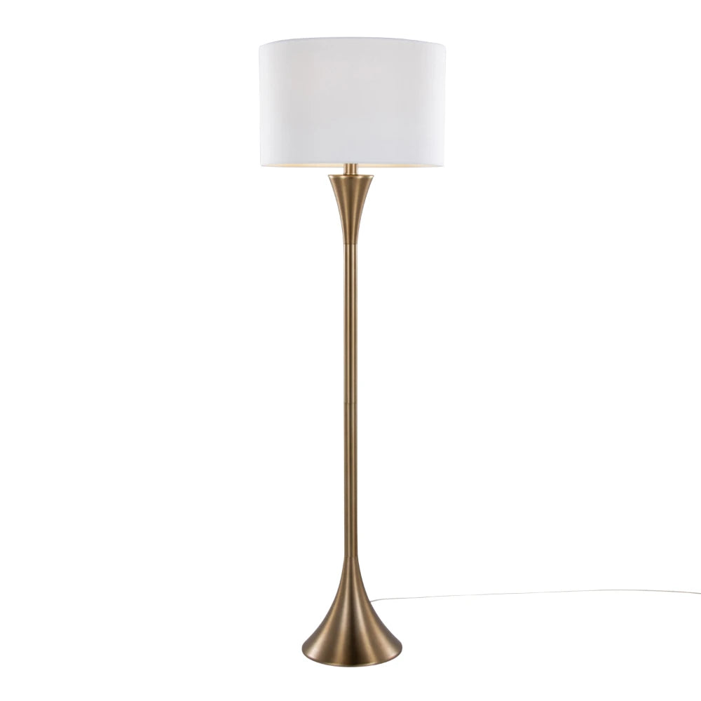 Modern 65" Metal Floor Lamp in Matte Golden Bronze