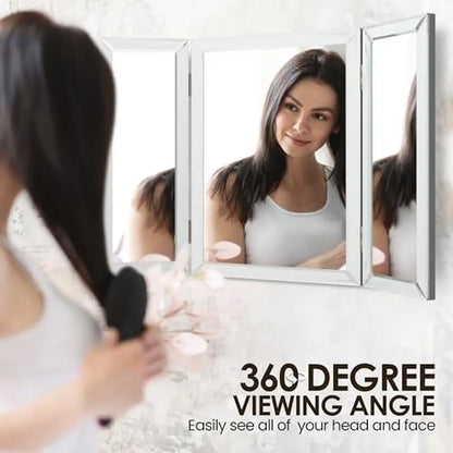 Beautiful & Modern Tri-fold Bathroom Wall Mirror