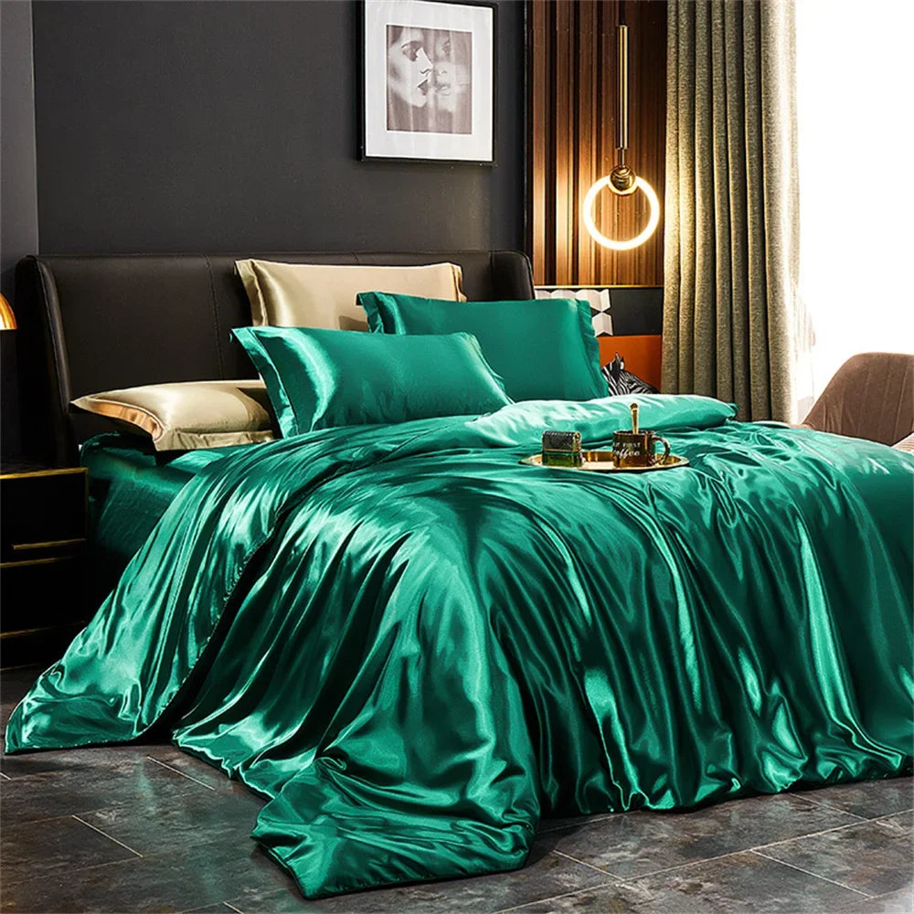 Modern Solid Color Luxury Duvet Bedding Set 