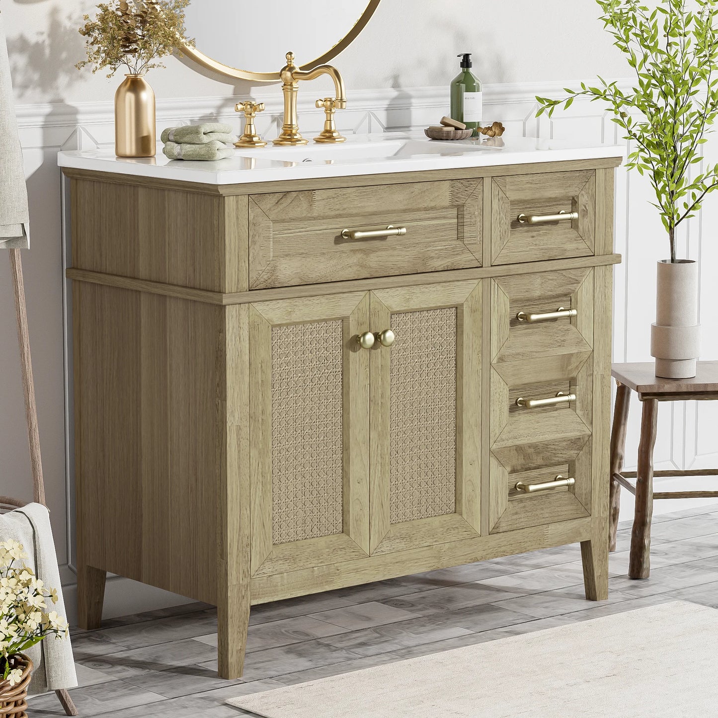 Classic & Elegant 36" Bathroom Vanity with Ceramic Sink