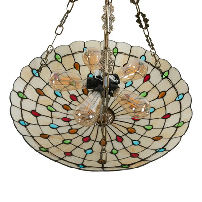 Classic Tiffany-Style Stained Glass Pendant Light