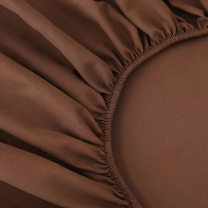 Complete 4-Piece Queen Size Rich Brown Bed Sheet Set