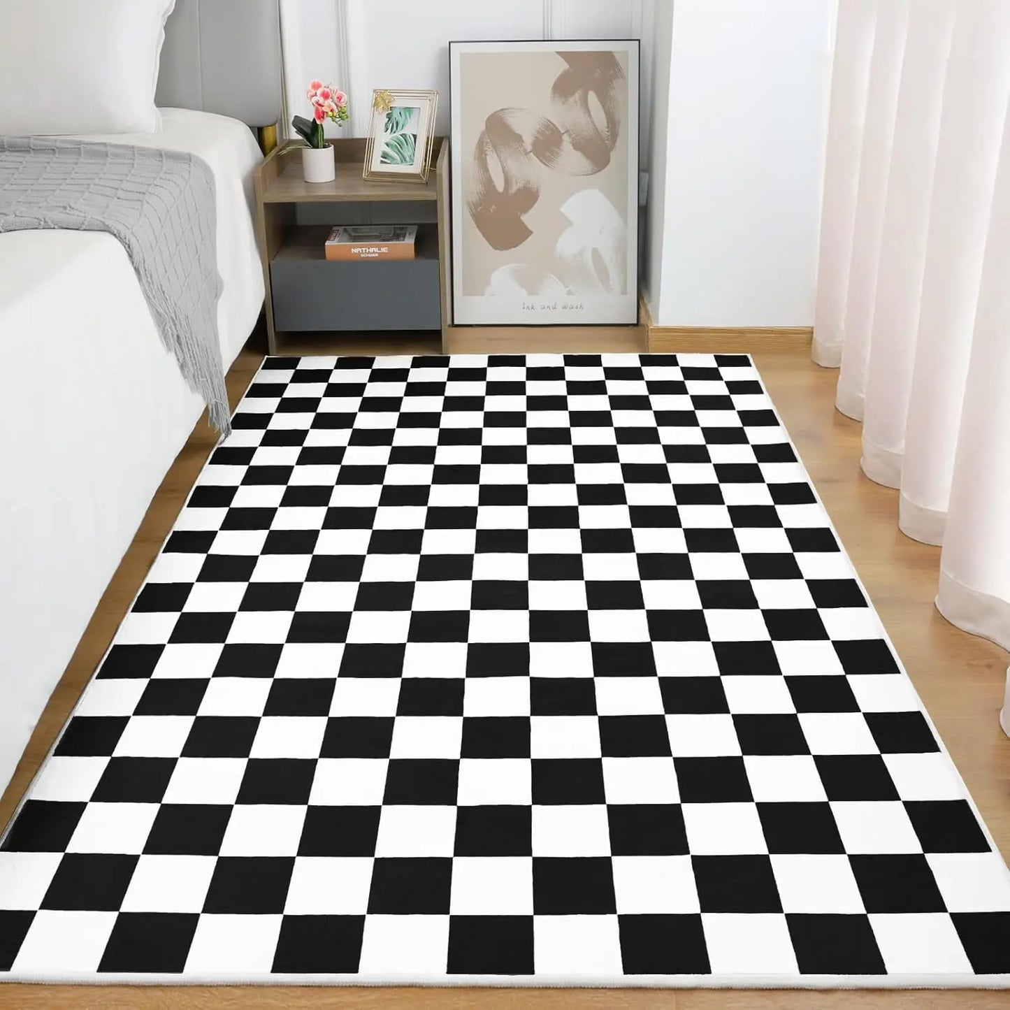 Classic Soft & Washable Checkerboard Rug