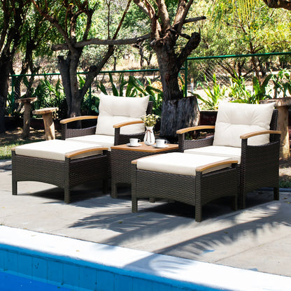 Outdoor 5-piece Patio PE Rattan Sofa Set