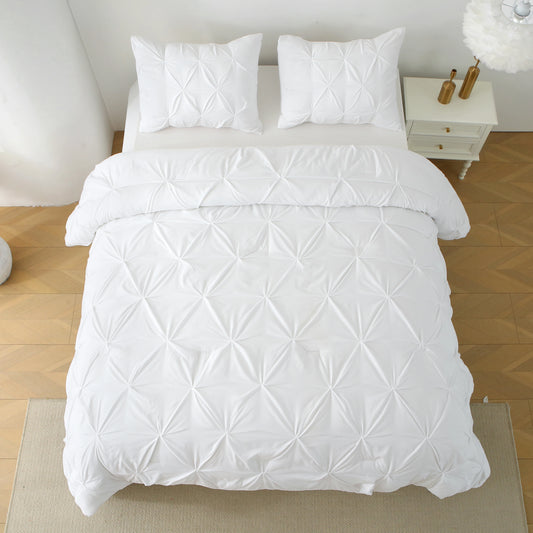 Elegant 3-Piece King Size Comforter Set w/Pinch Pleat Detailing