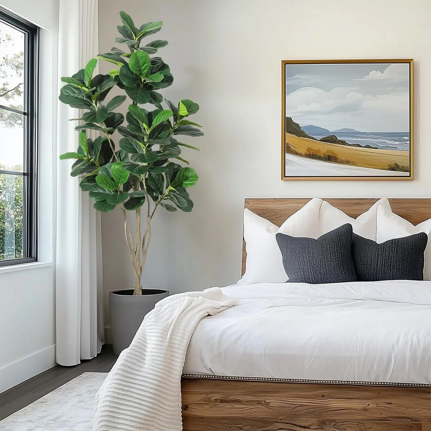 Tall Ecofriendly Faux Fiddle Leaf Fig Tree
