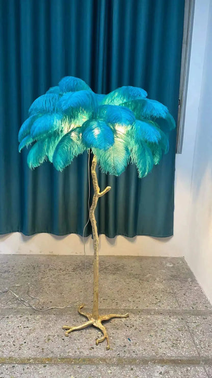 Modern Nordic Ostrich Feather Luxury Floor/Table LED Lamp 