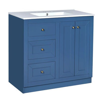 36" Bathroom Vanity with Ceramic Sink