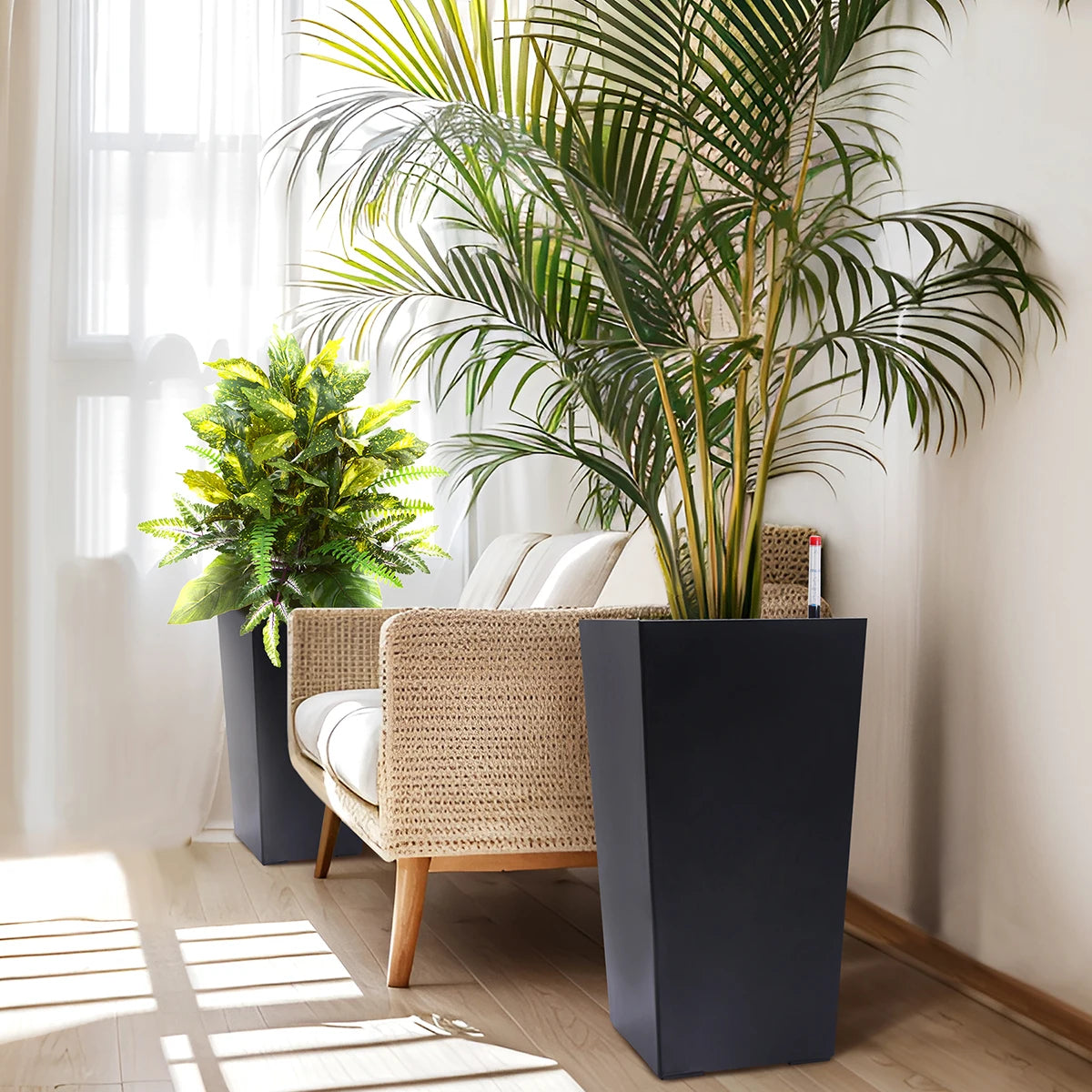 Stylish Tall Indoor/Outdoor Rectangular Planters(Set of 2)