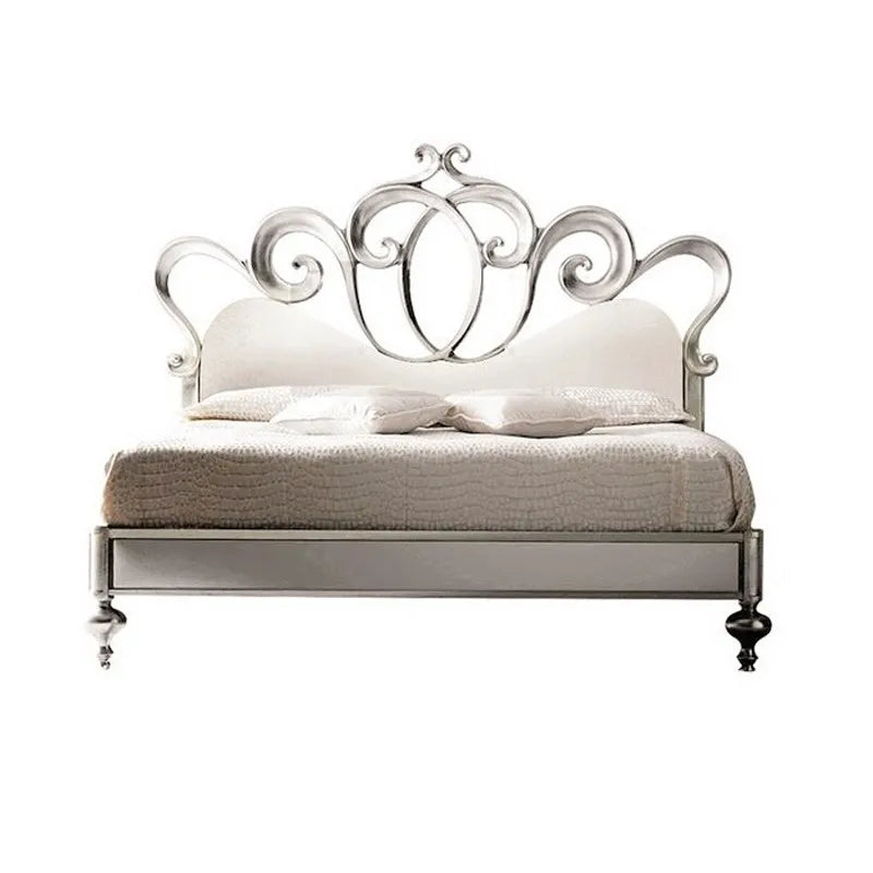 European Style Queen/King Platform w/Crafted Headboard 