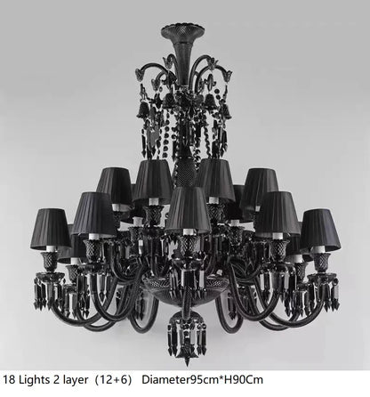 Luxurious Black Crystal Chandelier Lighting
