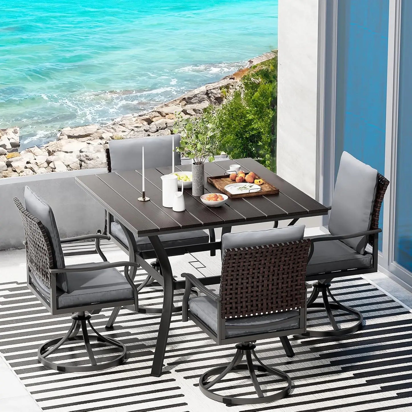 5-piece Metal Outdoor Patio Dining Set 