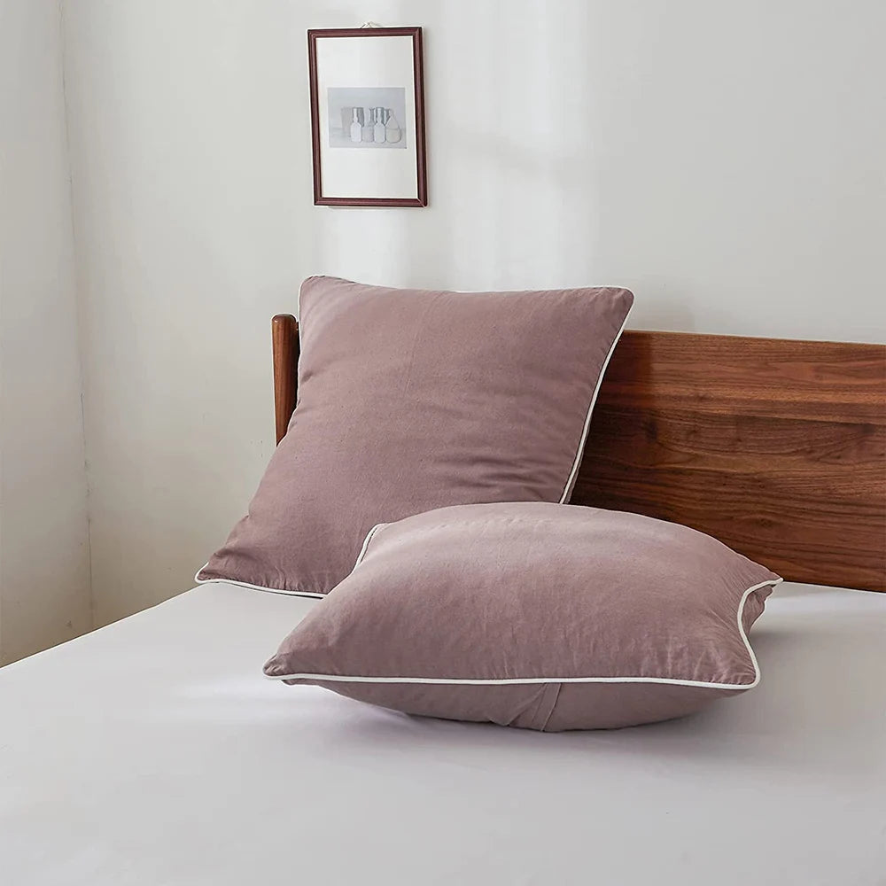 Unique Washed Linen Euro Pillow Sham-Set of 2