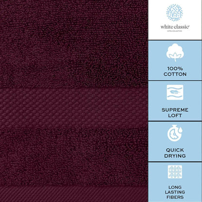 Wine Red Bath Towels-Set of 4